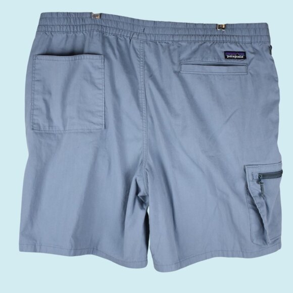 Patagonia Shorts Men's XL Nomader Blue Gray Cargo Pocket Mid Rise elastic waist - Picture 6 of 13